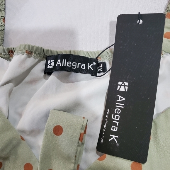 NWT Short Sleeve Ruffle Green Polka-dot Dress XL - Picture 12 of 13